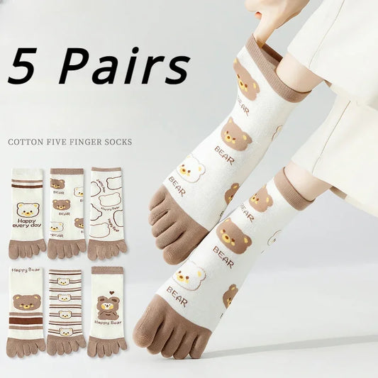 Kawai - 5 pares calcetines dedo barefoot (36-40)